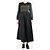 Autre Marque Schwarzes Baumwoll-Midi-Kleid mit Raffung - Größe L
