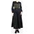 Autre Marque Schwarzes Baumwoll-Midi-Kleid mit Raffung - Größe L - Ansicht 3