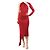 Courreges Rotes Streifen-Midi-Kleid - Größe L
