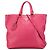 Borsa tote aperta e convertibile in vitello daino rosa Prada