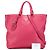 Borsa tote aperta e convertibile in vitello daino rosa Prada - vista 10