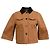 Chaqueta corta de manga corta en algodón marrón con cuello de pana Loewe Castaño Roja
