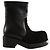 Mm6 Botas de cuero negro