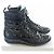 Dior High-Top Sneaker aus schwarzem Lackleder