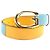 GUCCI Two-Tone Leather Belt Blue Yellow