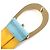GUCCI Two-Tone Leather Belt Blue Yellow - view 6
