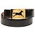 Cinturón de piel de ternera negra Hermès con hebilla de caballo. Negro