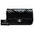Chanel Azul Médio Clássico Chevron Patente Dupla Aba Azul marinho - vista 8