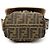 Fendi Borsa a tracolla Mini FF Zucca in tela marrone - vista 3