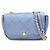 Borsa a spalla in pelle blu metallico Chanel