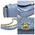 Borsa a spalla in pelle blu metallico Chanel - vista 3