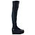 Botas de cuña de cuero hasta el muslo Rick Owens Negro