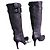 FENDI Black Textured Leather High Boots