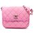 Chanel Piccola Borsa Messenger in Denim Trapuntato Rosa CC