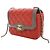Chanel Rote Mini Stepp-Lammleder Zwei-Ton Tages-Clutch - Ansicht 3