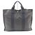 Hermès Her Line graue Canvas Tote Bag Braun