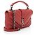 Borsa a spalla mini Monogram College in pelle di vitello Matelassé Saint Laurent Rosso - vista 2
