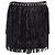 Mini falda de cuero con flecos Philipp Plein Negro