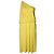 Vestido drapeado de un hombro en amarillo de Lanvin