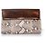 Gucci Python-Leder-Clutch mit metallischem Klappdeckel Braun