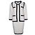 Conjunto de malha azul e off white da Chanel Branco Cru