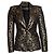 Blazer in jacquard tessuto Balmain in nero e oro
