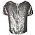 Alice + Olivia Top in paillettes Alice & Olivia con maniche corte Metallico - vista 3