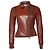 Blumarine Leder Bikerjacke Braun - Ansicht 2