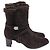 Stivaletti con tacco a blocco foderati in pelliccia in suede marrone Stuart Weitzman Porpora