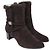 Stivaletti con tacco a blocco foderati in pelliccia in suede marrone Stuart Weitzman Porpora - vista 3