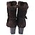 Stivaletti con tacco a blocco foderati in pelliccia in suede marrone Stuart Weitzman Porpora - vista 5