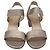 Stuart Weitzman Ankle Strap Block-Heel Sandals in Metallic Gold Leather Golden - view 2