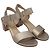 Stuart Weitzman Ankle Strap Block-Heel Sandals in Metallic Gold Leather Golden - view 3
