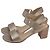 Stuart Weitzman Ankle Strap Block-Heel Sandals in Metallic Gold Leather Golden - view 4