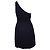 Schwarzes, drapiertes Ein-Schulter-Kleid von Pinko - Ansicht 3
