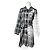 Vintage Courreges Trenchcoat schwarz-weiß kariert 36/S