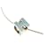 Collier Hermès Carge d'Ache H Cube Métal Bleu Clair Argenté  - vue 1