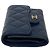Cartera tri-fold de cuero caviar Matelassé Coco de Chanel Azul marino - vista 4