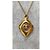Pendente Chanel logo CC a diamante metallo dorato D'oro - vista 2