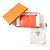 Pochette Cosmetica Hermès Anjou Milo Swift Blu Arancione - vista 2