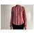 Sinéquanone Blusa a rayas Sinequanone con cuello Mao talla 38 Castaño Negro Roja Crema - vista 11