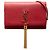 Cartera con cadena Monogram Kate en piel de ternera lisa roja de Saint Laurent con borlas