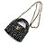 Borsa a spalla mini in tweed nero Chanel con catena