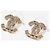 Chanel Goldene CC Ohrstecker im Tweed-Stil - Ansicht 2