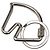 Ring Hermès Portachiavi con Motivo Cavallo Hermes Argento