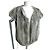Chaleco Sin Mangas de Piel Sintética Sandro T38 Talla 38 Chic Elegante Gris