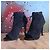 Longchamp Stivaletti Peep-Toe in Camoscio con Lacci. Nero - vista 5