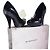Burberry Patent Leather Studded Peep-Toe Platform. Black
