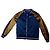 Les Petites Bomberjacke Größe 38 Satin Gelb Senf & Blau Retro-Stil Marineblau