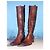 Botas altas Santoni de cuero marrón brogue Castaño - vista 3
